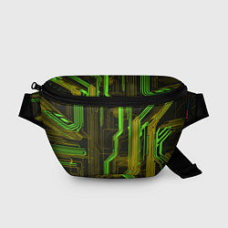 Поясная сумка Кибер схема зелёная, цвет: 3D-принт