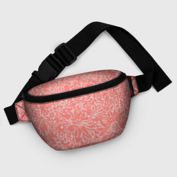 Поясная сумка Цветочный персиковый, цвет: 3D-принт — фото 2