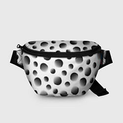Поясная сумка Черные полосатые шары на белом, цвет: 3D-принт
