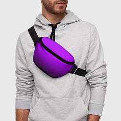 Поясная сумка Градиент фиолетово-чёрный, цвет: 3D-принт — фото 2