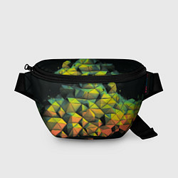 Поясная сумка Зеленая кубическая абстракция, цвет: 3D-принт