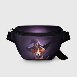 Поясная сумка Песик и две тыквы на Хэллоуин, цвет: 3D-принт