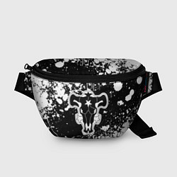Поясная сумка Черный клевер - брызги и бык, цвет: 3D-принт