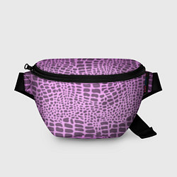 Поясная сумка Розовая рептилия, цвет: 3D-принт