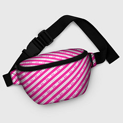 Поясная сумка Барби и розовые полосы, цвет: 3D-принт — фото 2
