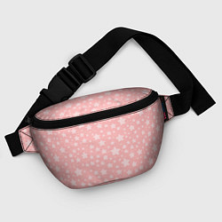 Поясная сумка Звёздочки бледно-розовый, цвет: 3D-принт — фото 2