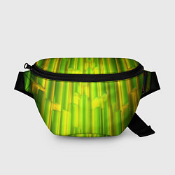 Поясная сумка Зеленые неоновые полосы, цвет: 3D-принт