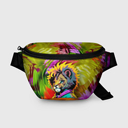 Поясная сумка Funny lion cub - pop art, цвет: 3D-принт