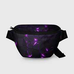 Поясная сумка Неоновые плиты с фиолетовым свечением, цвет: 3D-принт