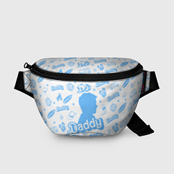 Поясная сумка Папочка - силуэт Кена: паттерн синий, цвет: 3D-принт