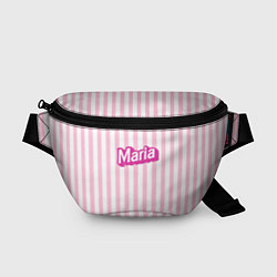 Поясная сумка Имя Мария в стиле Барби: розовая полоска, цвет: 3D-принт