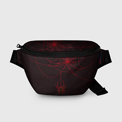 Поясная сумка Красная паутина, цвет: 3D-принт
