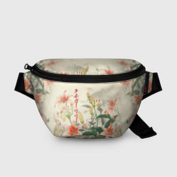 Поясная сумка Тигровые лилии - японский стиль, цвет: 3D-принт