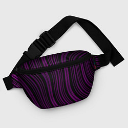 Поясная сумка Абстракция фиолетовые линии, цвет: 3D-принт — фото 2