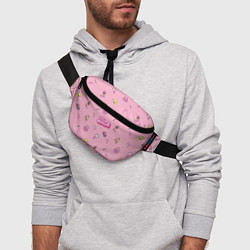 Поясная сумка Лиза - в стиле барби: аксессуары на розовом паттер, цвет: 3D-принт — фото 2