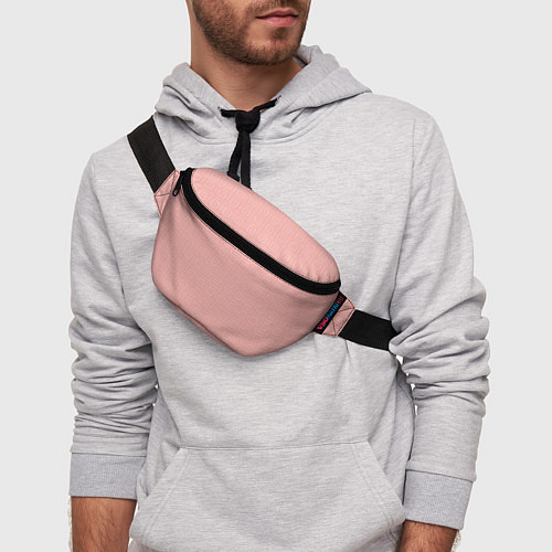 Поясная сумка Бледно-розовый с квадратиками / 3D-принт – фото 3