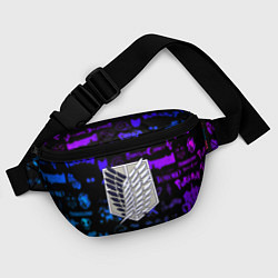 Поясная сумка Неоновые лого атака титанов, цвет: 3D-принт — фото 2