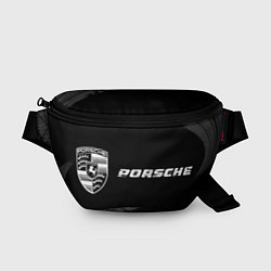 Поясная сумка Porsche speed на темном фоне со следами шин по-гор, цвет: 3D-принт
