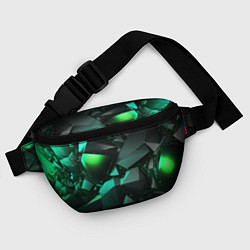 Поясная сумка Зеленые абстрактные объекты, цвет: 3D-принт — фото 2