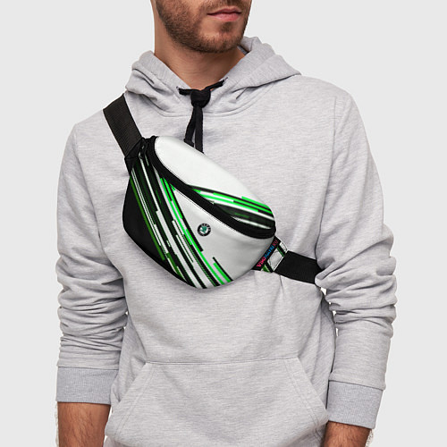 Поясная сумка Skoda sport stripes line / 3D-принт – фото 3