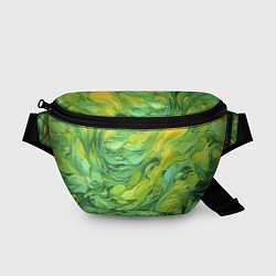 Поясная сумка Зелено желтая краска, цвет: 3D-принт