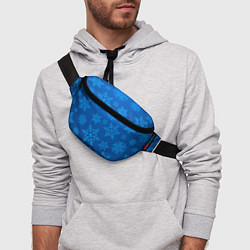 Поясная сумка Голубые снежинки, цвет: 3D-принт — фото 2