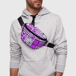 Поясная сумка Полосы на фиолетовом фоне, цвет: 3D-принт — фото 2
