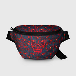 Поясная сумка Красная неоновая сеть, цвет: 3D-принт