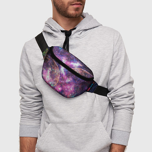 Поясная сумка Пурпурные космические туманности со звездами / 3D-принт – фото 3