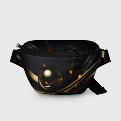 Поясная сумка Абстракция золотого на черном, цвет: 3D-принт