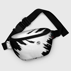 Поясная сумка BMW чёрные краски абстракция, цвет: 3D-принт — фото 2