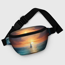 Поясная сумка Яхта на закате солнца, цвет: 3D-принт — фото 2