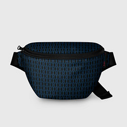 Поясная сумка Узоры чёрно-синий паттерн, цвет: 3D-принт