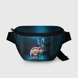 Поясная сумка Прозрачный стеклянный кролик, цвет: 3D-принт