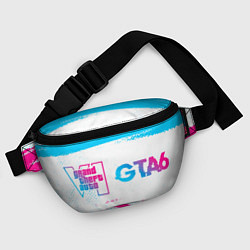 Поясная сумка GTA6 neon gradient style по-горизонтали, цвет: 3D-принт — фото 2