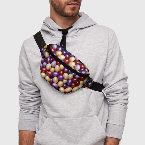 Поясная сумка Красные и фиолетовые пасхальные яйца / 3D-принт – фото 3