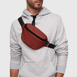 Поясная сумка Красные и чёрные треугольники, цвет: 3D-принт — фото 2