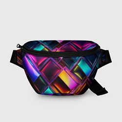 Поясная сумка Цветные стеклянные блоки - неоновый геометричный у, цвет: 3D-принт