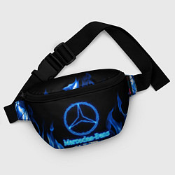 Поясная сумка Mercedes-benz blue neon, цвет: 3D-принт — фото 2