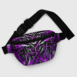 Поясная сумка Череп и фиолетовые полосы, цвет: 3D-принт — фото 2