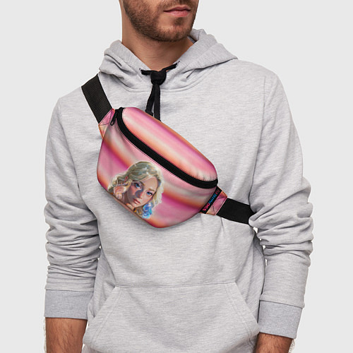 Поясная сумка Энид Синклер - арт и текстура розового свитера / 3D-принт – фото 3
