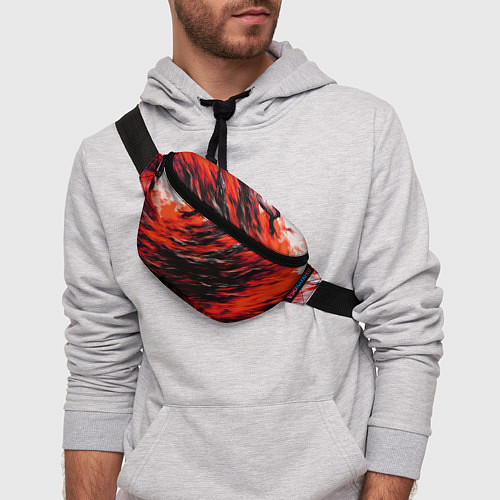 Поясная сумка Чёрная и красная буря / 3D-принт – фото 3