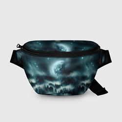 Поясная сумка Луна и туман в лесу, цвет: 3D-принт