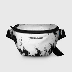 Поясная сумка Nickelback серый дым рок, цвет: 3D-принт