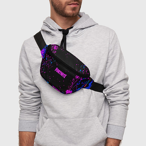 Поясная сумка Fortnite неоновые брызги красок / 3D-принт – фото 3