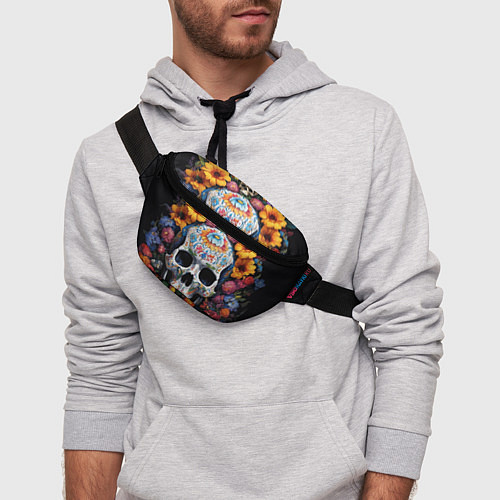 Поясная сумка Bright colors and a skull / 3D-принт – фото 3