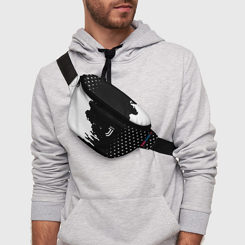 Поясная сумка Ювентус спорт краски текстура / 3D-принт – фото 3