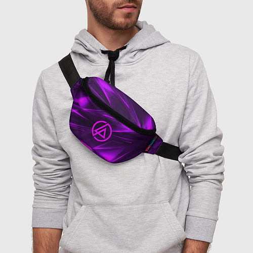 Поясная сумка Linkin park neon stripes logo / 3D-принт – фото 3