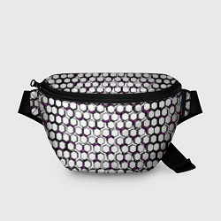 Поясная сумка Киберпанк узор из шестиугольников розовый, цвет: 3D-принт