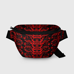 Поясная сумка Красная техно-броня на чёрном фоне, цвет: 3D-принт